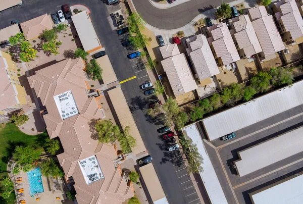 Aerial View Mixing Single Family Homes Apartment Buildings Residential District — Stock Photo, Image