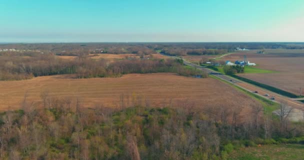 Légi kilátás amerikai vidéki mezőgazdasági terület táj a Caseyville Illinois az USA-ban — Stock videók