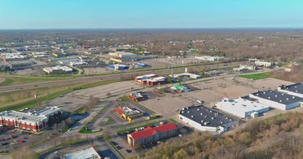 Luchtfoto panorama van een Fairview Heights kleine stad van residentiële wijk op voorstedelijke ontwikkeling met een Illinois US — Stockvideo
