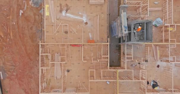 Panorama vue encadrant inachevé d'un mur de construction résidentielle appartement — Video