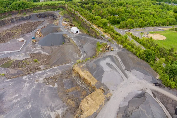 Aerial View Open Pin Quarry Industrial Mining Mining Equipment — Stock Photo, Image