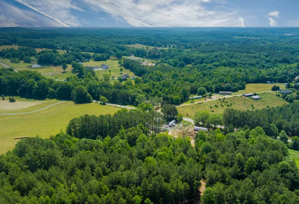 Panoramia Aérea Vista Verde Del Bosque Verano Con Buen Tiempo —  Fotos de Stock