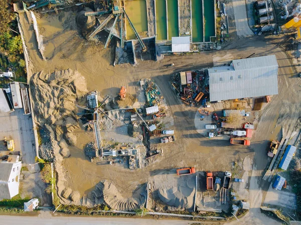 Equipamento Zona Industrial Para Produção Cimento Planta Concreto Cargas Máquinas — Fotografia de Stock