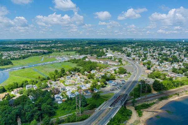 Vue Aérienne Supérieure Nombreuses Voitures Dans Trafic Grande Vitesse Sur — Photo