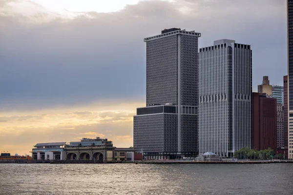 Staten Island Ferry Terminal Lower Manhattan Business District Skyline Νέα — Φωτογραφία Αρχείου