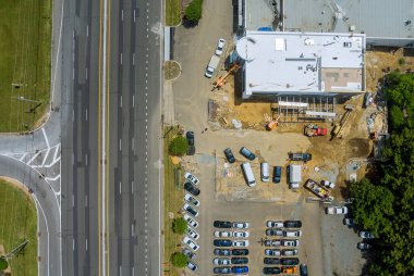 Alışveriş merkezinin yapım aşamasındaki hava görüntüsü