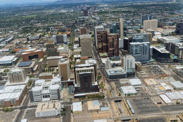 Aerial View Growth Downtown Phoenix Arizona Looking West Distance — Stock Photo, Image