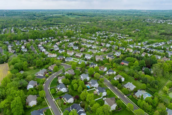 Αεροφωτογραφία Των Μονοκατοικιών Μια Κατοικημένη Περιοχή East Brunswick New Jersey — Φωτογραφία Αρχείου