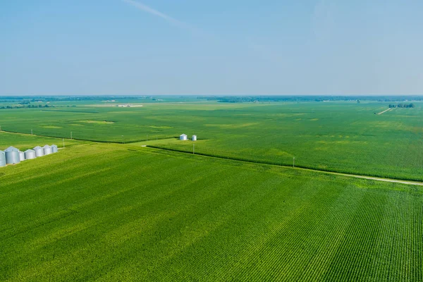 Penyimpanan Produk Pertanian Dengan Lift Agro Pada Silo Perak Untuk — Stok Foto