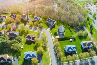 Panorama manzaralı küçük Amerikan kasabası şehir yaşam tarzı bölge manzarası