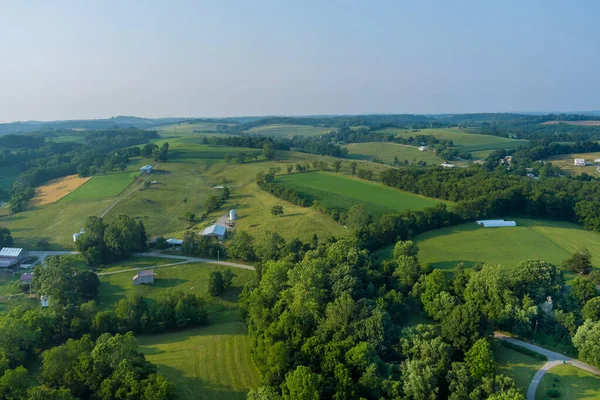 Vista Aérea Granjas Agrícolas Bentleyville County Pennsylvania Usa —  Fotos de Stock
