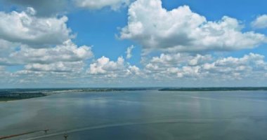 The coast in overlooking bay shore line in a sunny bright day