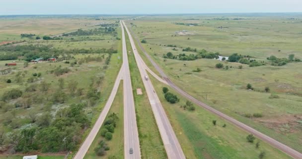 Vista aerea panoramica Autostrada Interstatale 40 con Texas USA — Video Stock