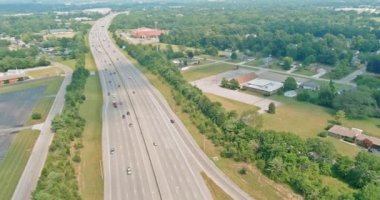 70. otoyol Scioto Ormanı, Columbus, Ohio ABD hava manzaralı.