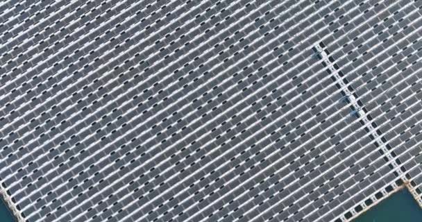 Vista Aérea Panorámica Energía Ecológica Con Sistema Plataforma Células Solares — Vídeos de Stock