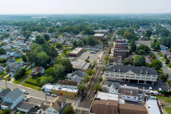 Vue Aérienne Sur Paysage Une Petite Ville Maisons Couchage Résidentielles — Photo