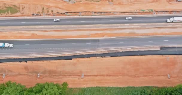 Construção para a renovação de um intercâmbio rodoviário em obras de renovação na Carolina do Sul — Vídeo de Stock