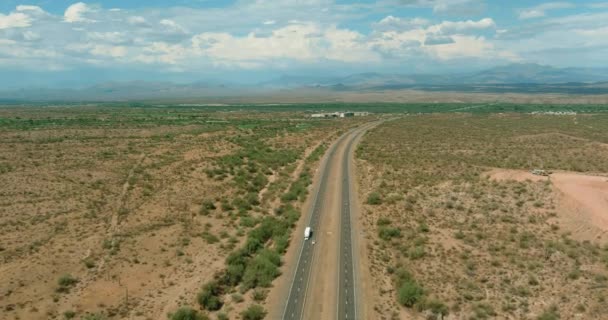 Aerial view of Arizona mountains in high speed highway — Stock Video