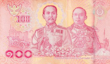 Taze seri 100 baht nakit para birimi notu Tayland Merkez Bankası 'nın dikiz aynasından yayınlandı