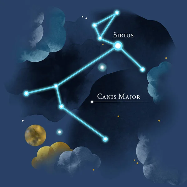 Illustration Constellation Canis Major Night Sky Can Used Your Design — Stock Photo, Image