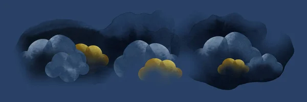 Ustaw Nocne Chmury Niebie Możesz Użyć Własnego Projektu — Zdjęcie stockowe