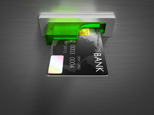 Cartão de débito em dinheiro . — Fotografia de Stock