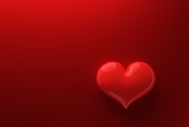 3D kırmızı parlak kalp.