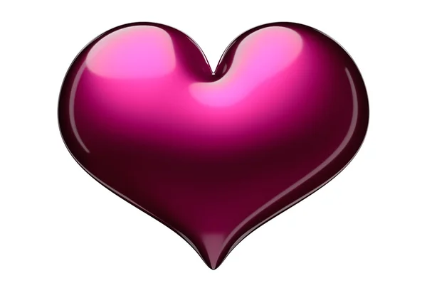3D hart metallic roze. — Stockfoto