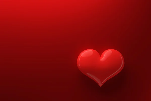 3d cuore rosso lucido . — Foto Stock