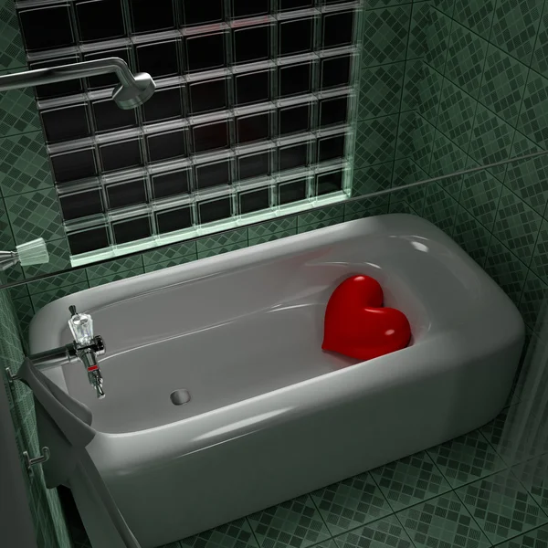 Heart bath tub. — Stock Photo, Image