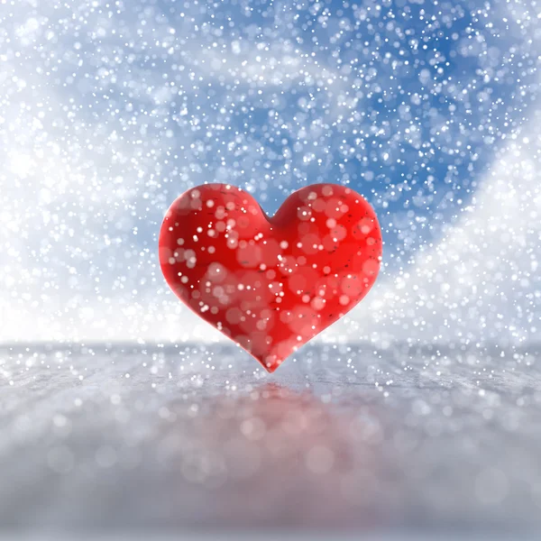 Corazón en la nieve. —  Fotos de Stock