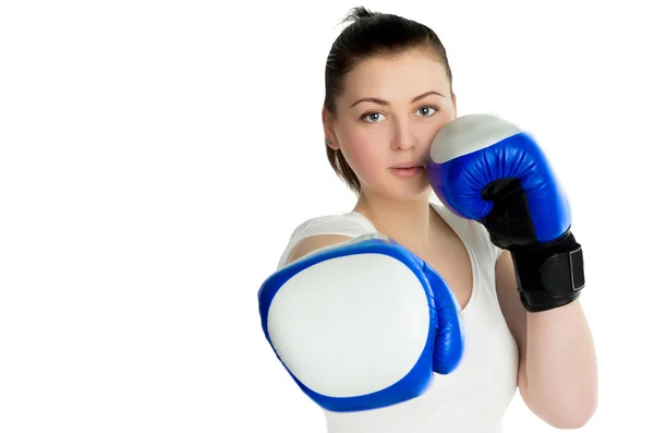 Girl with boxing gloves — Stock Photo, Image