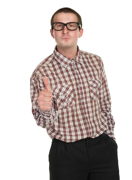Nerd in glasses — Stock Photo, Image