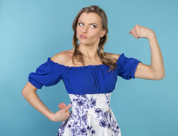 Funny girl with pigtails — Stock Photo, Image