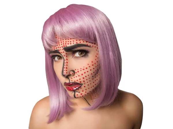 Chica con maquillaje creativo en —  Fotos de Stock