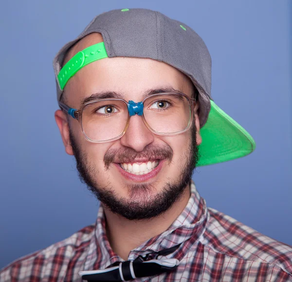 Portrait of funny nerd — Stock Photo, Image