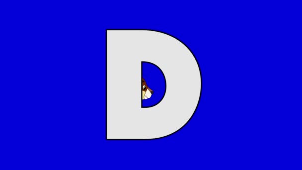 Buchstabe d und Hund (Hintergrund) — Stockvideo