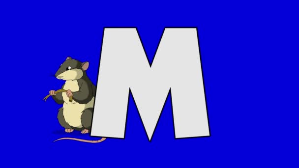 Lettre M et souris (fond ) — Video