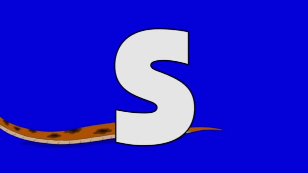 Letter S and Snake (background) — Stock Video