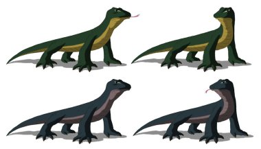 Komodo Dragon beyaz arka plan üzerinde izole