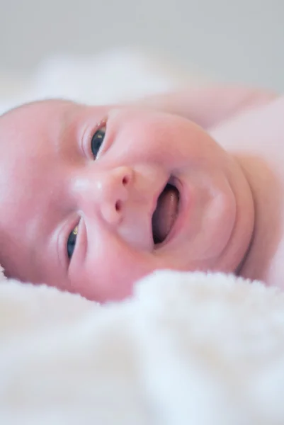 First Smile of a Baby — Stock Photo, Image