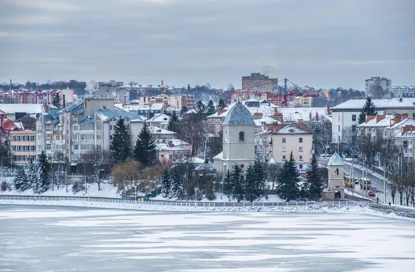 Ternopil Ukrajina 2020 Panoramatický Výhled Rybník Ternopil Hrad Ternopolu Ukrajina — Stock fotografie