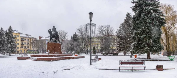 Ternopil Ουκρανία 2020 Μνημείο Volya Maidan Και Danylo Halytskyi Στην — Φωτογραφία Αρχείου