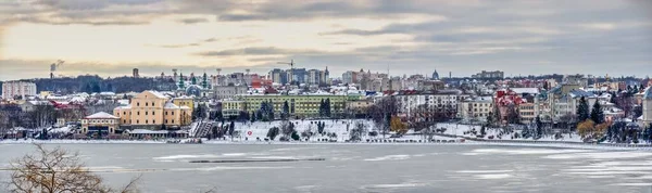 Ternopil Ukrajina 2020 Panoramatický Výhled Rybník Ternopil Hrad Ternopolu Ukrajina — Stock fotografie