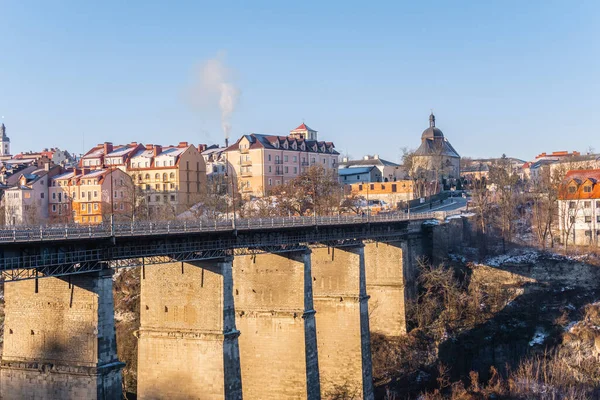 Kamianets Podilskyi Ουκρανία 2020 Novoplanovsky Γέφυρα Πάνω Από Φαράγγι Smotrytsky — Φωτογραφία Αρχείου