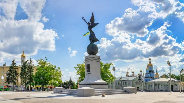 Kharkiv Ucrânia 2020 Monumento Independência Praça Constituição Kharkiv Ucrânia Dia — Fotografia de Stock