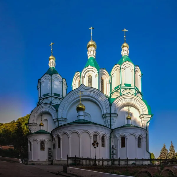 Swiatogorsk Ukraina 2020 Wniebowzięcie Katedra Terytorium Ławry Świętokrzyskiej Ukrainie Słoneczny — Zdjęcie stockowe