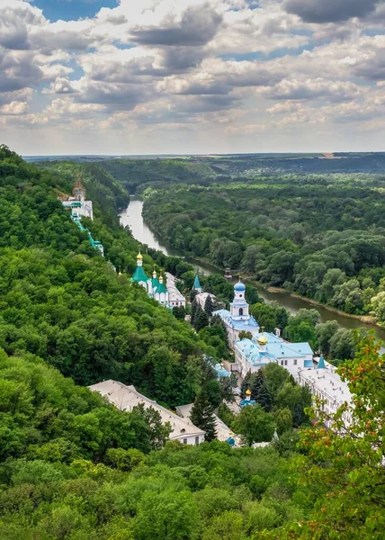 Svyatogorsk Ucrânia 2020 Vista Cima Das Montanhas Sagradas Lavra Dormição — Fotografia de Stock