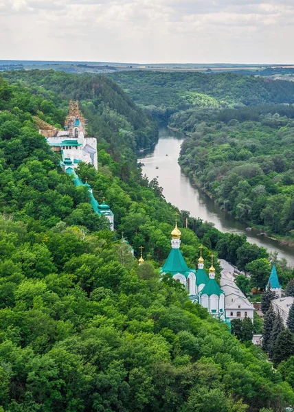 Svyatogorsk Ucrania 2020 Vista Desde Arriba Las Santas Montañas Lavra —  Fotos de Stock