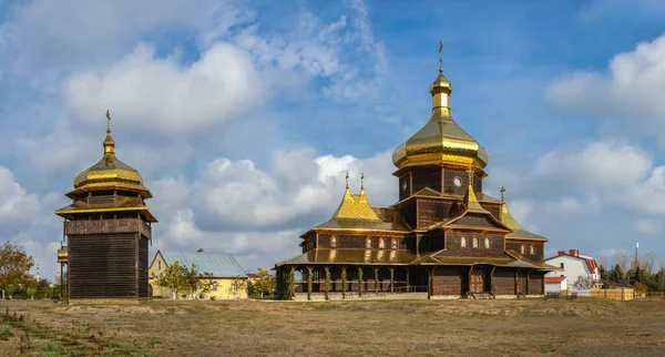 2020 Iglesia Madera San Sergio Radonezh Sergeevka Resort Región Odessa —  Fotos de Stock